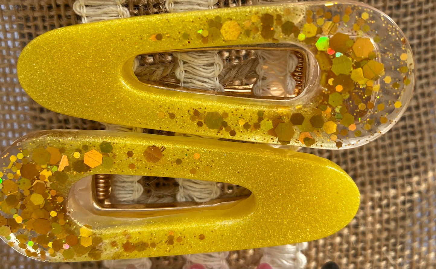Barrettes cheveux en pâte polymère et résine