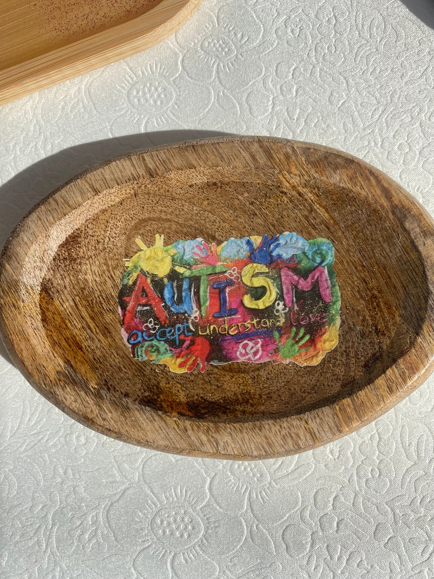 Vide poche bois et résine