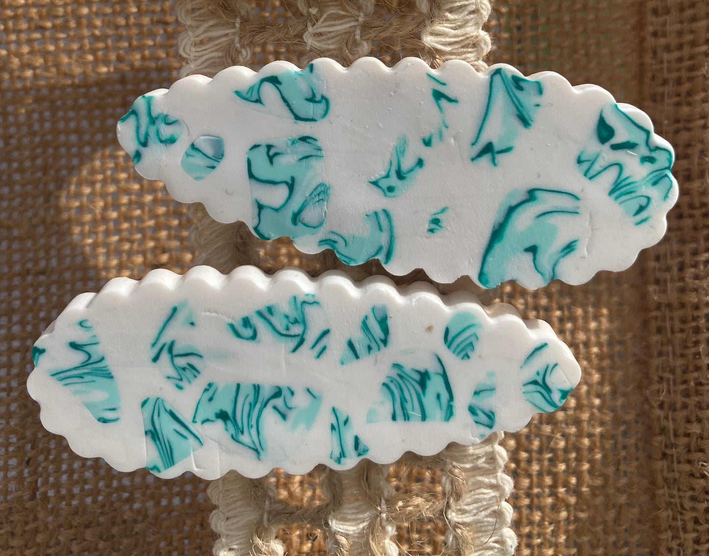 Barrettes cheveux en pâte polymère et résine