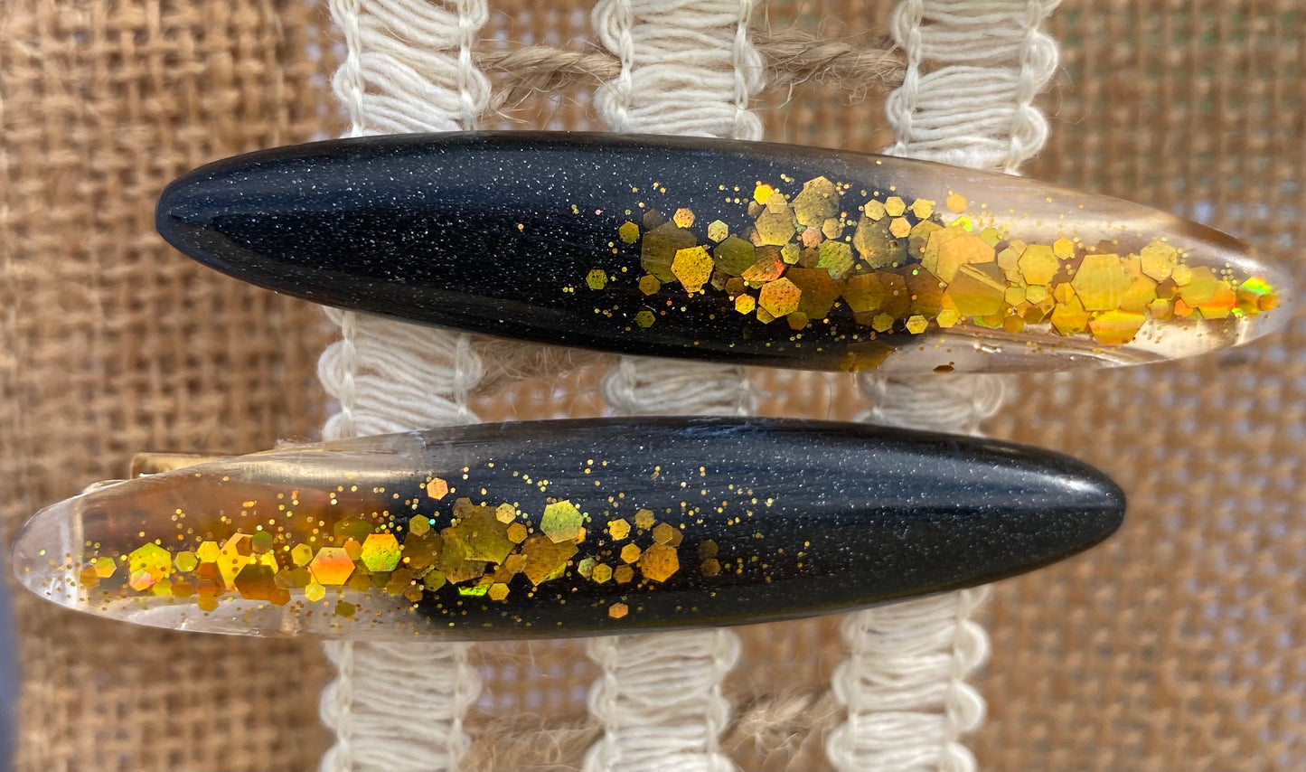 Barrettes cheveux en pâte polymère et résine
