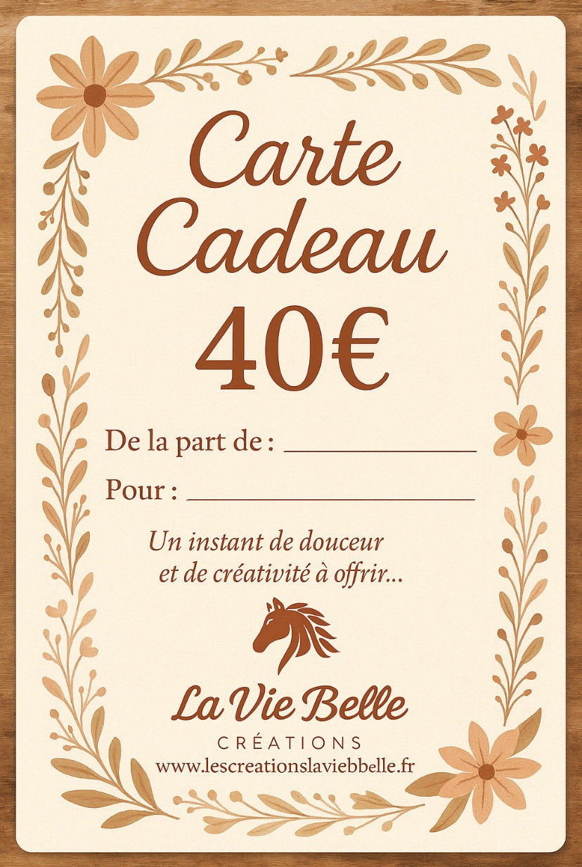 Carte Cadeau Les créations La Vie Belle