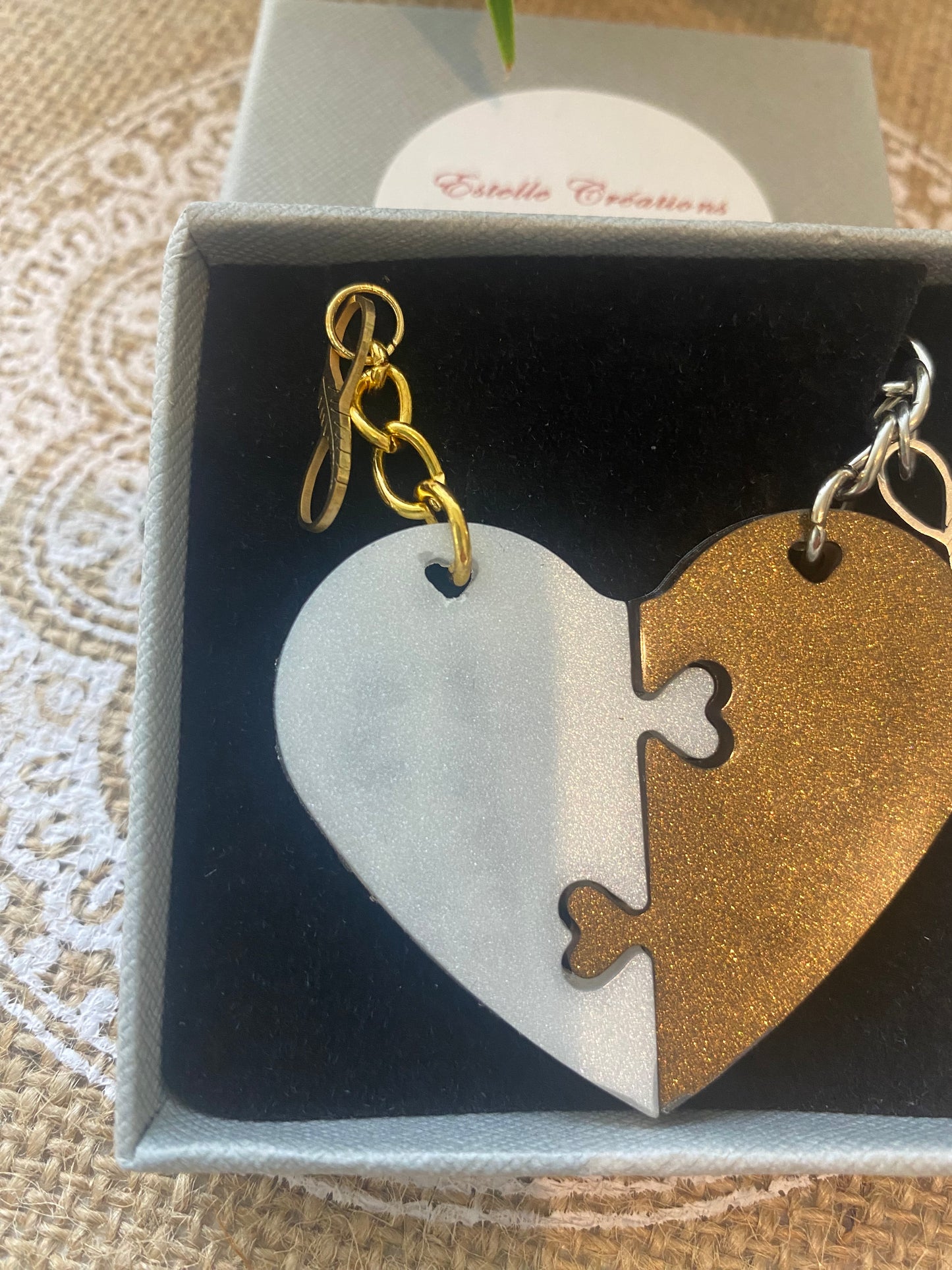 Porte clés coeur chacun sa moitié