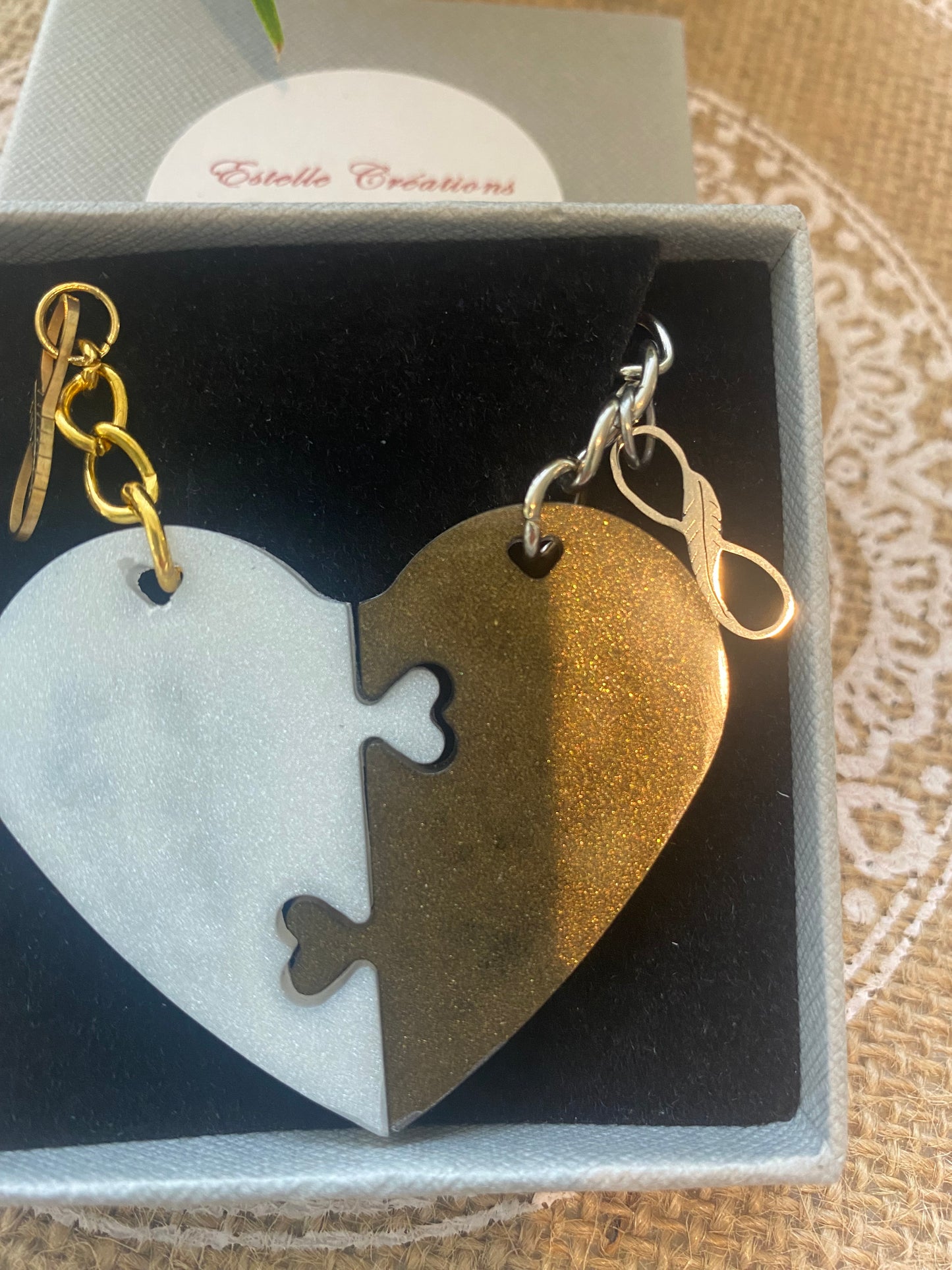 Porte clés coeur chacun sa moitié