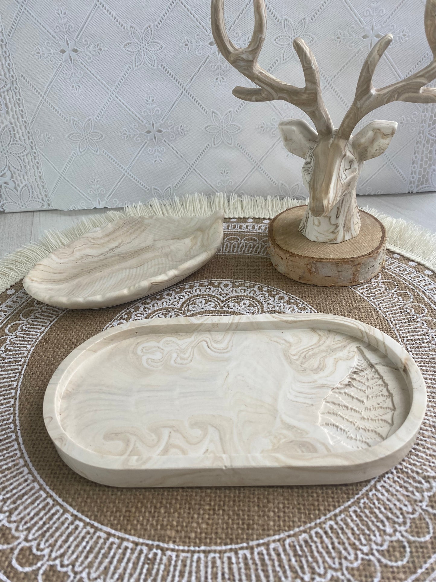 Plateau motif feuille