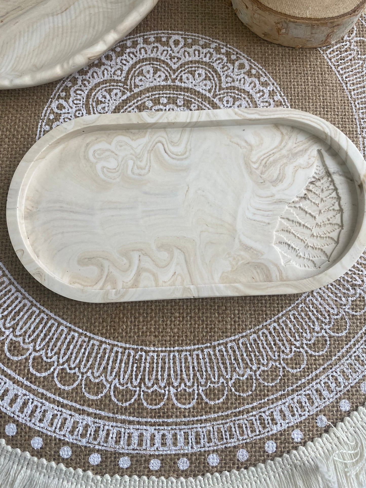 Plateau motif feuille
