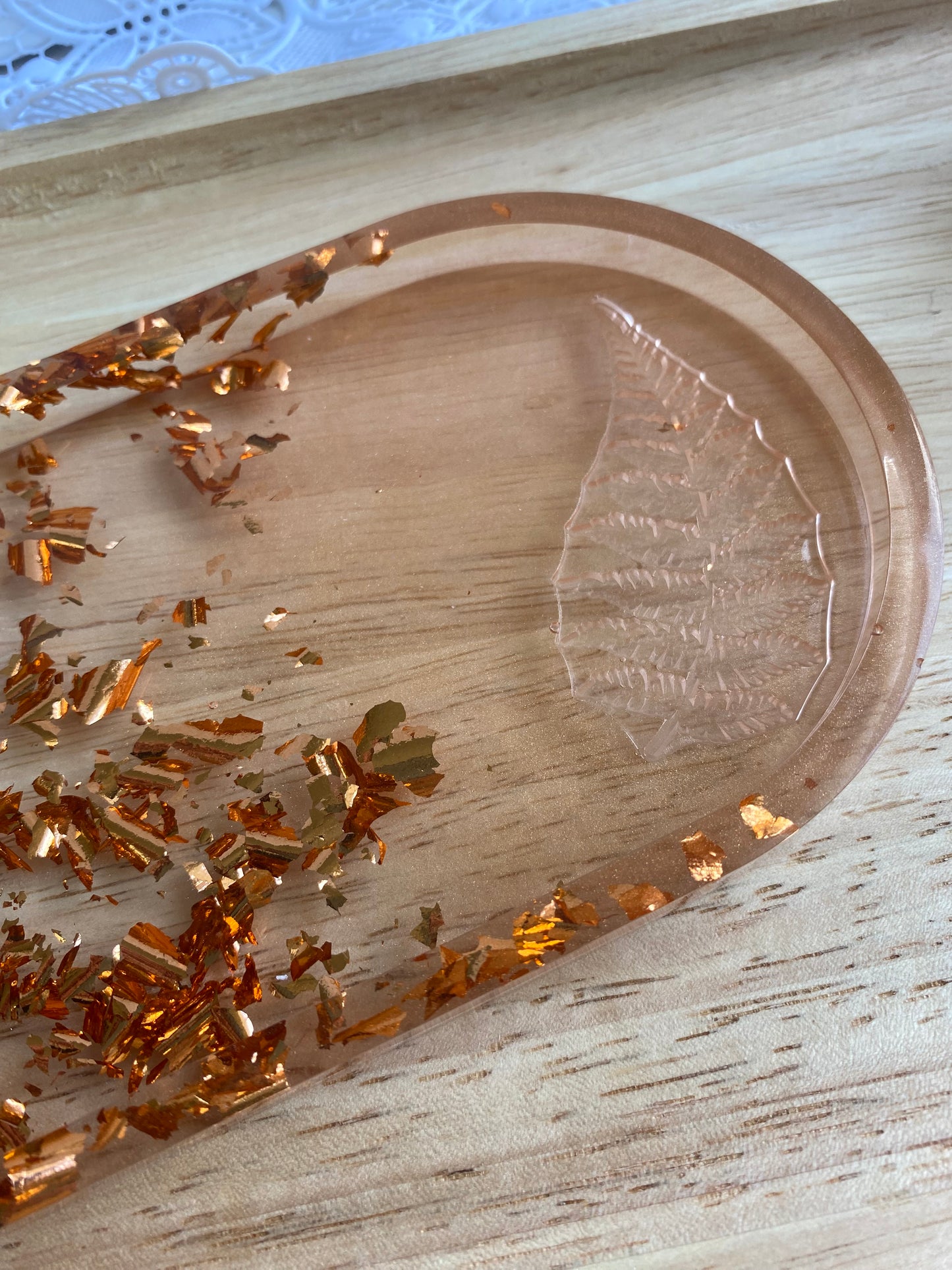 Plateau motif feuille