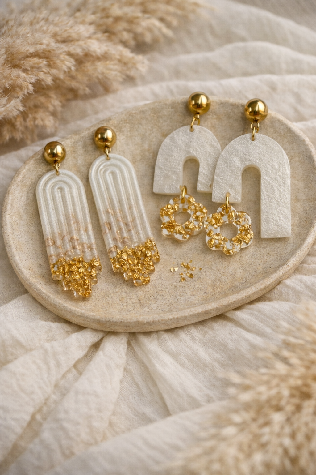 3. ✨Boucles d’Oreilles Bijoux en résine