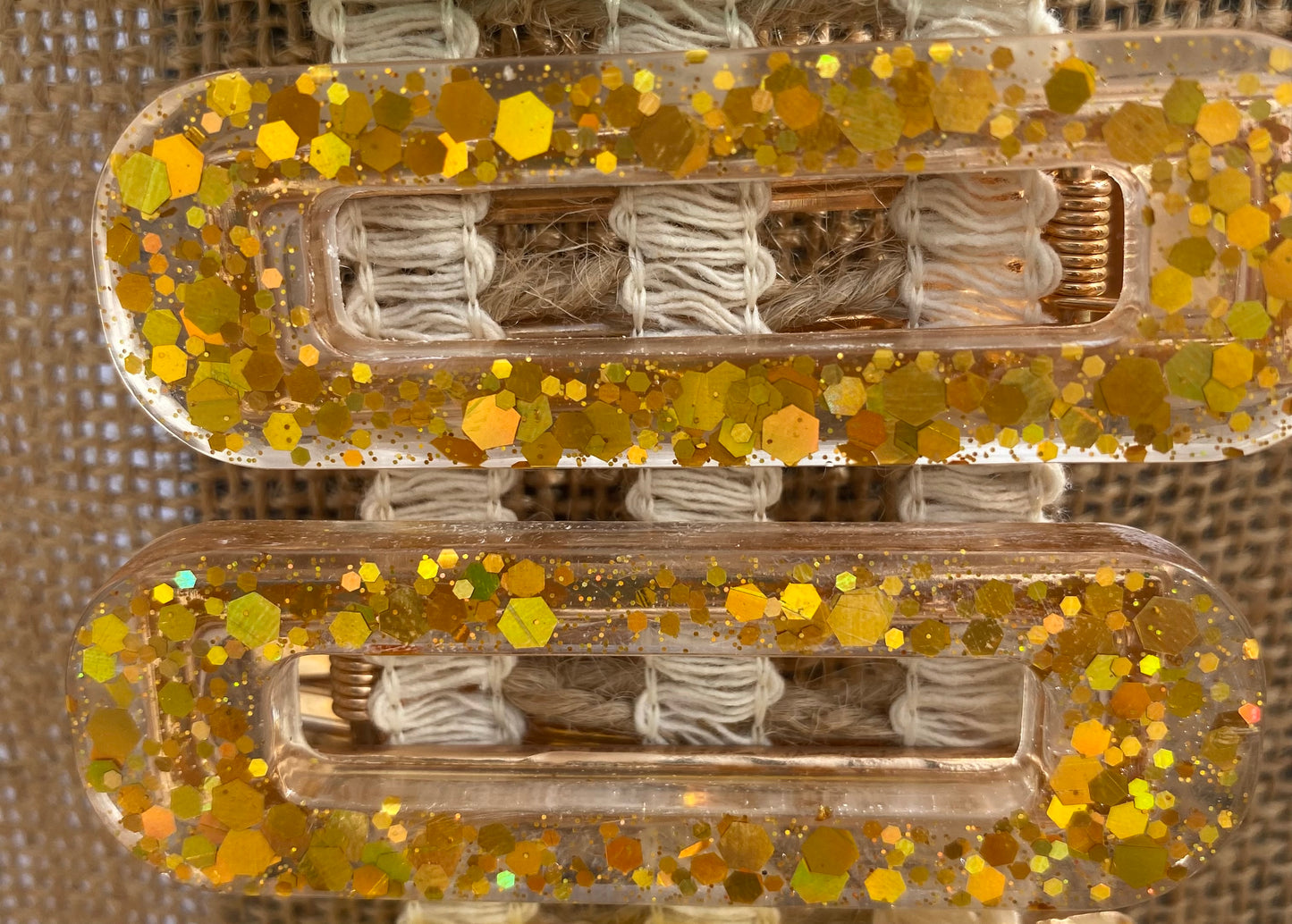 Barrettes cheveux en pâte polymère et résine