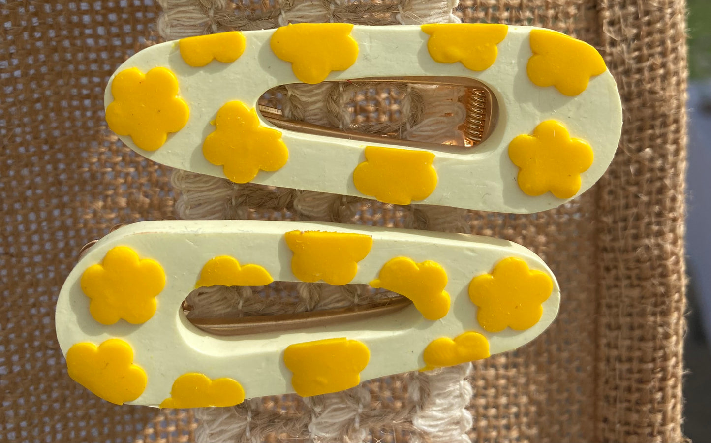 Barrettes cheveux en pâte polymère et résine