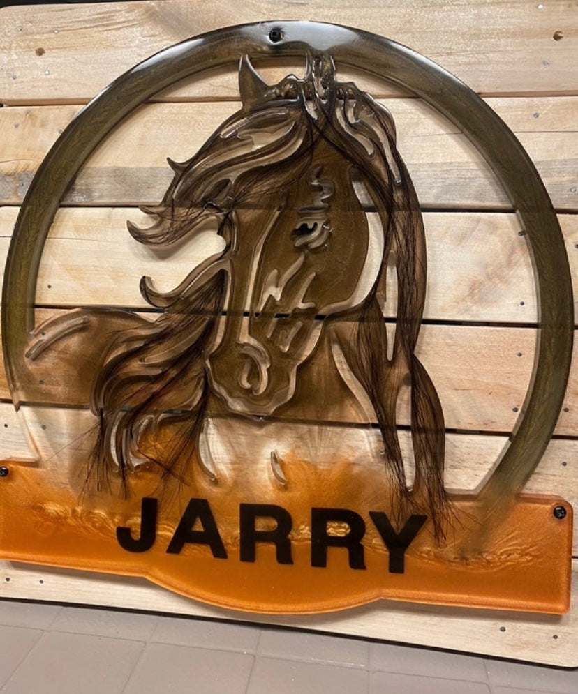 Porte de box crins de cheval