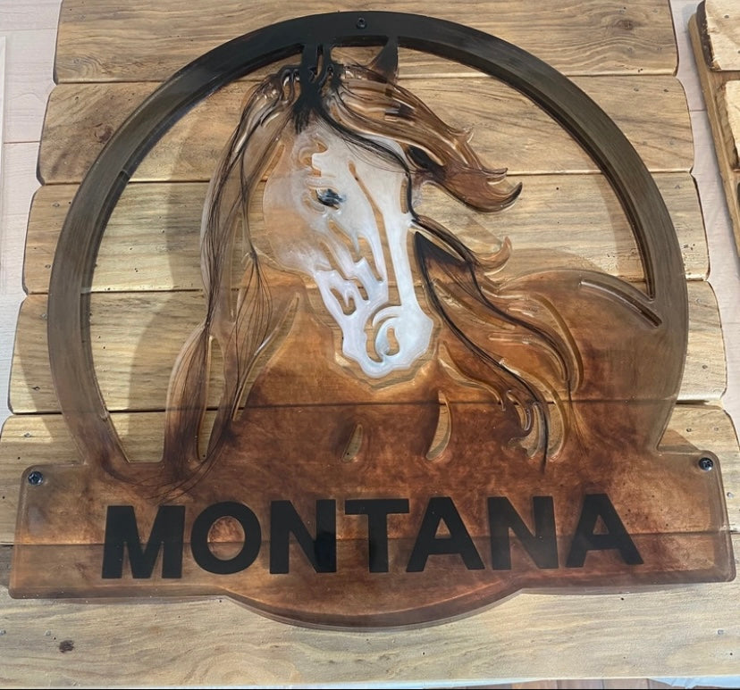 Porte de box crins de cheval